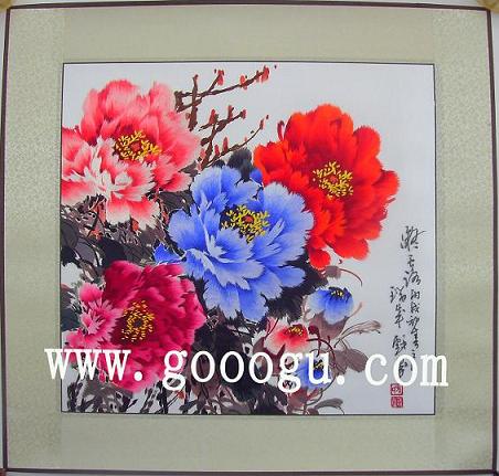 牡丹富貴蘇繡，蘇州刺繡牡丹畫，鎮湖蘇繡廠