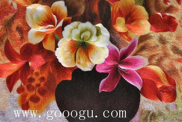 蘇繡精品，花卉刺繡畫，蘇繡花卉精品壁畫